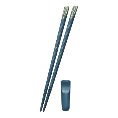 Smooth Spiral Chopsticks With Holders / Rests 6 Colours