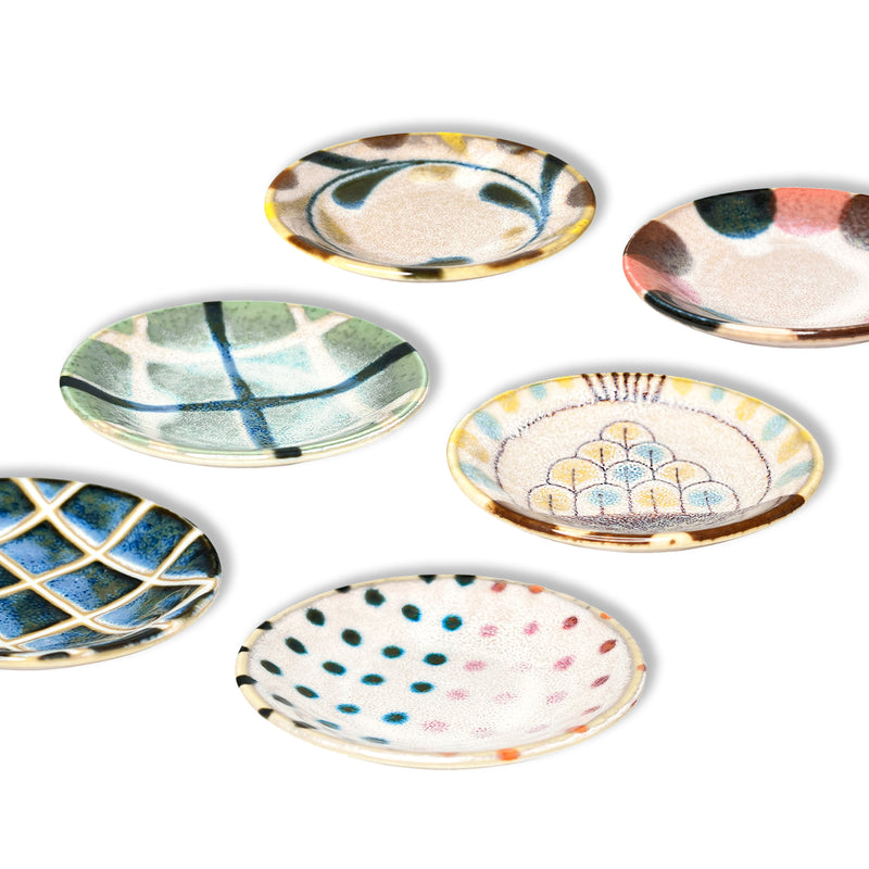 Japanese Ceramic Sauce Dish Set of 6 Gift Set