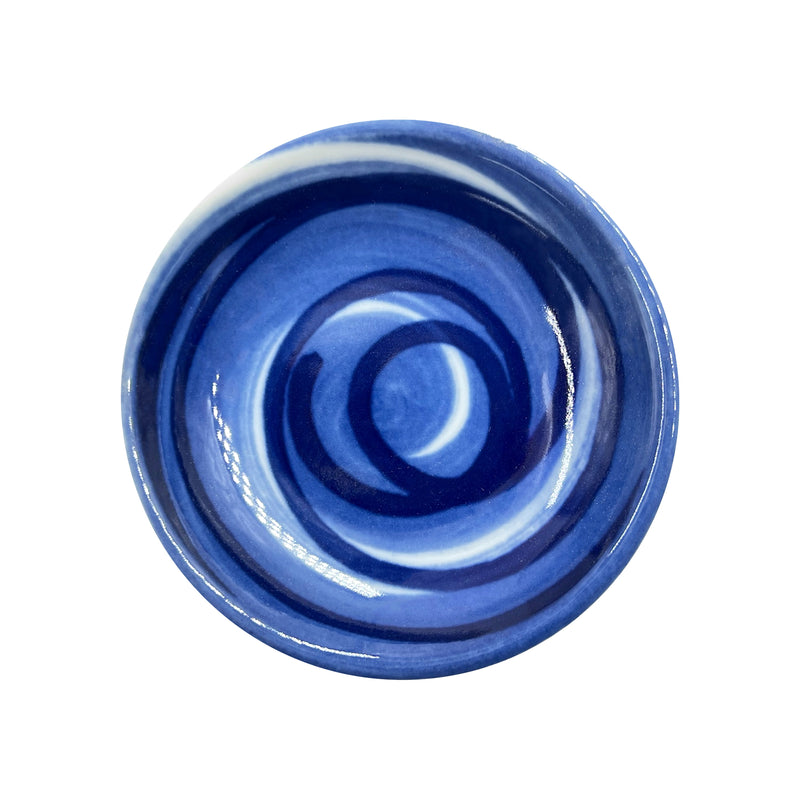 Japanese Sauce Dish 9cm Blue Swirl