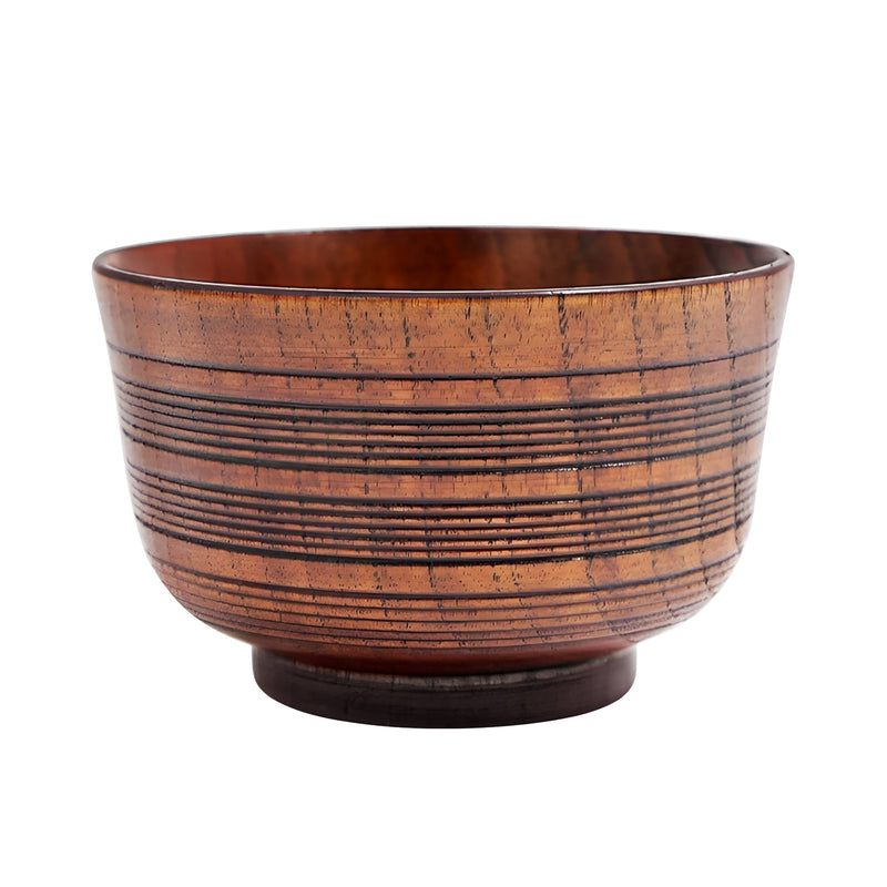Japanese Miso Soup Bowl 11cm Black Lacquer Natural Wood