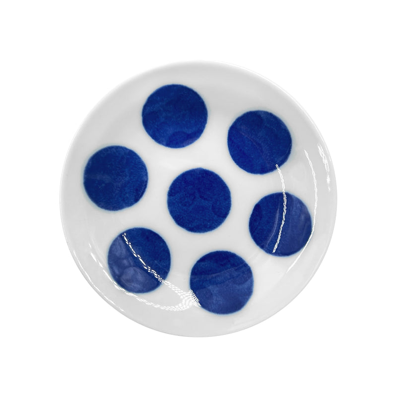 Japanese Sauce Dish 10cm Blue Dots