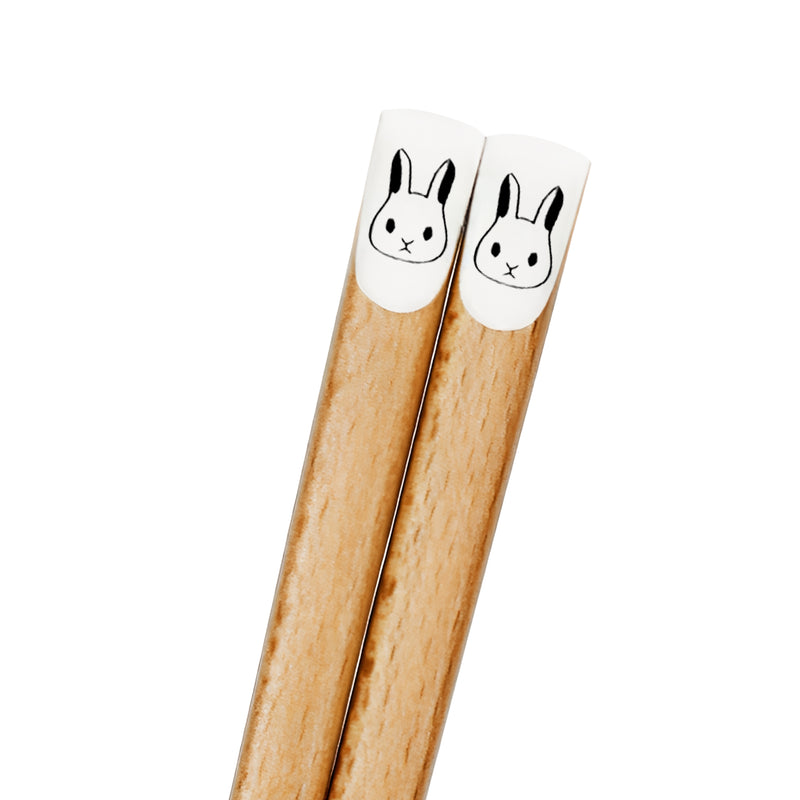 Natural Wood Chopsticks Mono Rabbit 22.5cm Made In Japan