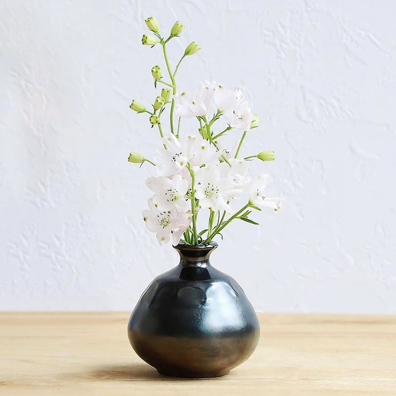Japanese Mini Vase Black Glaze