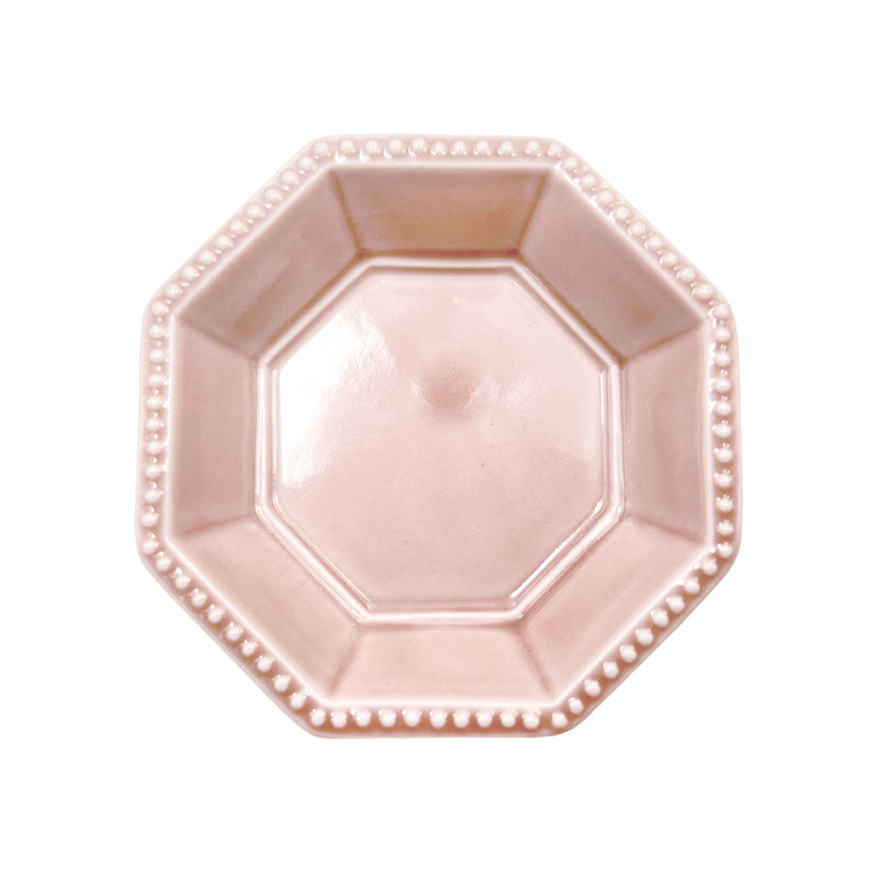 Minorutouki Mino Ware "Amy" Octagonal Small Sauce Dish Plate Pink 9cm