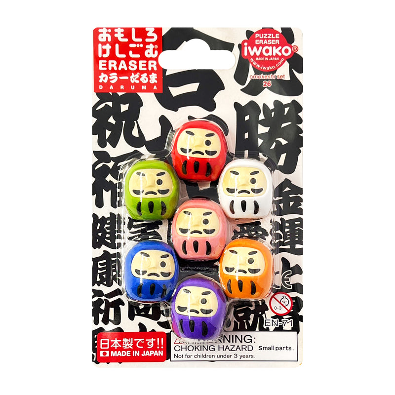 Japanese Iwako Puzzle Eraser DARUMA 7pk