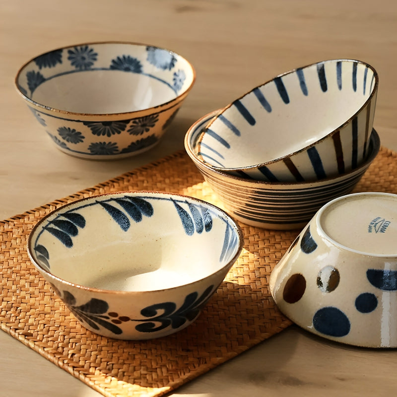Japanese Ceramic Cereal Bowl PAIKAJI 13.5cm Southern Style
