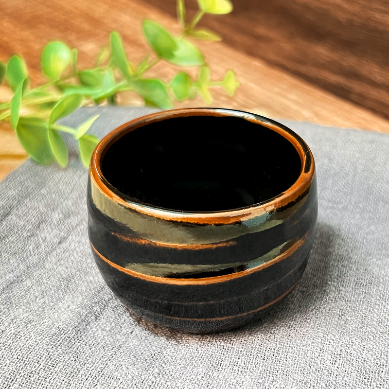 Japanese Tea Sake Cup Ochoko 5.5cm Brown Cliff