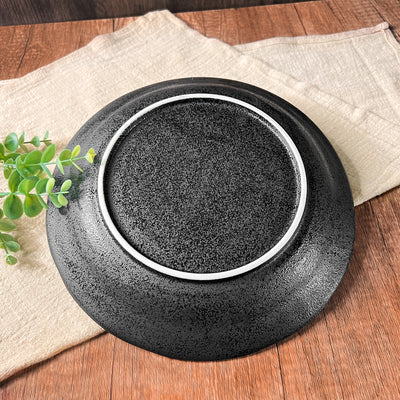 Japanese Mino Ware Serving Plate 23.5cm Black Tide