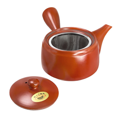 Japanese TOKONAME Tea Pot With Handle Cinnabar 17cm