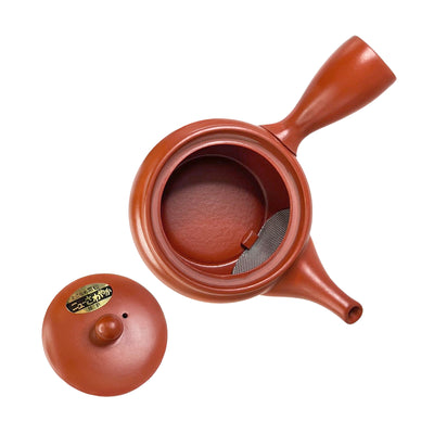 Japanese TOKONAME Tea Pot With Handle Cinnabar 17.5cm