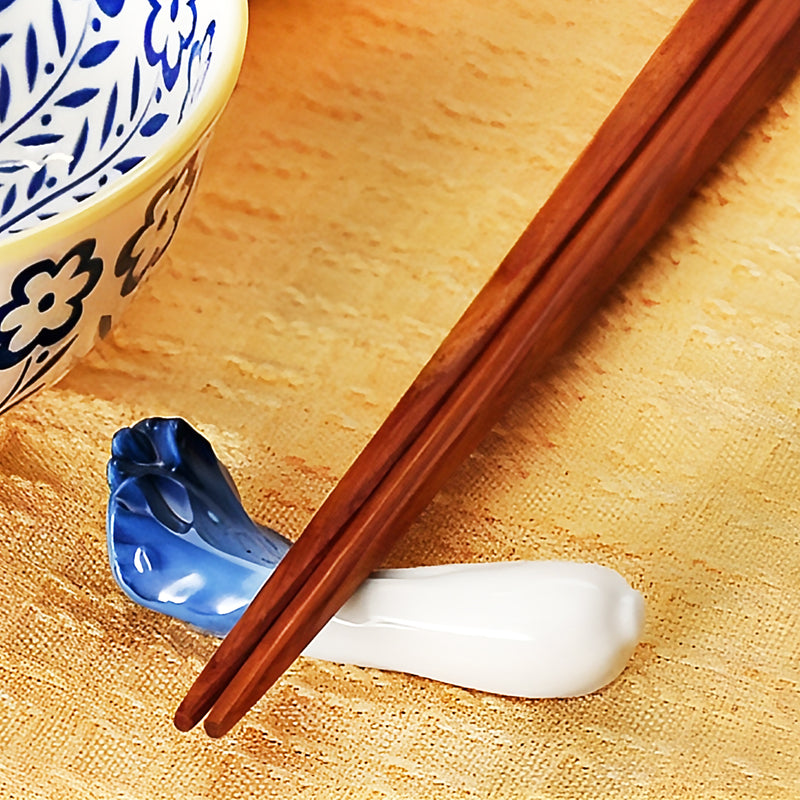 Handcrafted Blue Cabbage Chopstick Holder Rest Mino Ware Made In Japan