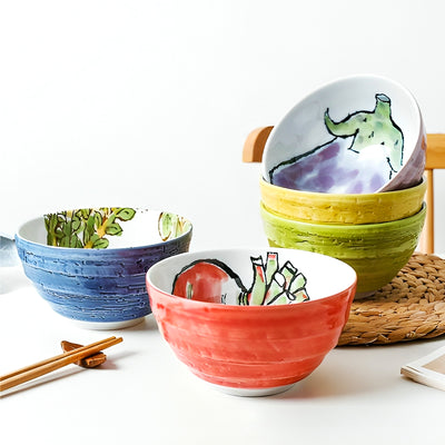 Japanese Ceramic Rice Bowl 13.5cm Capsicum Green