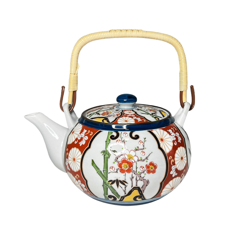 Japanese Traditional Tea Pot Handcrafted Seijaku-e
