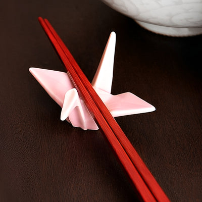 Handcrafted Pink Origami Crane Chopstick Holder Rest Mino Ware Made In Japan