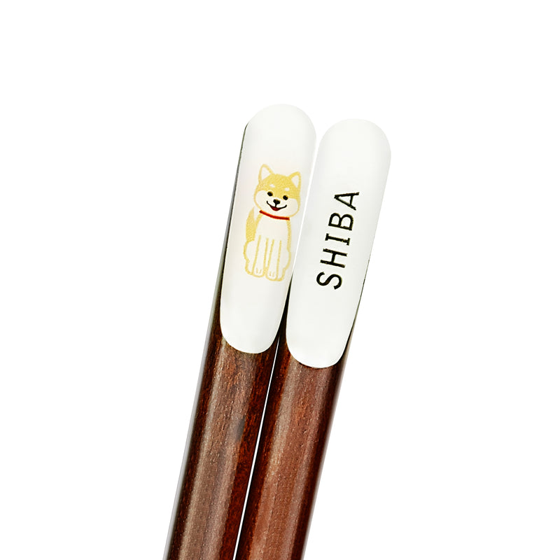 Natural Wood Chopsticks Tensha Shiba Inu White 23cm Made In Japan