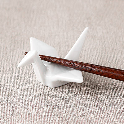 Handcrafted White Origami Crane Chopstick Holder Rest Mino Ware Made In Japan