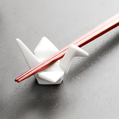 Handcrafted White Origami Crane Chopstick Holder Rest Mino Ware Made In Japan