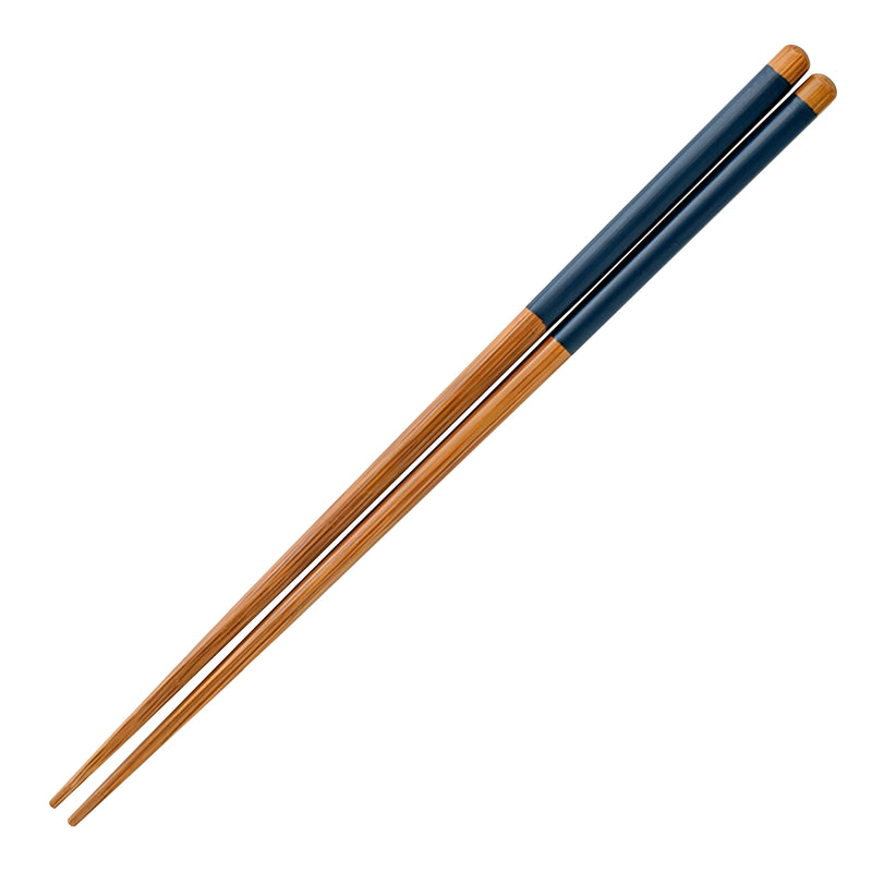 Natural Wood Chopsticks Nagisa Navy Blue 23cm Made In Japan