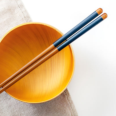 Natural Wood Chopsticks Nagisa Navy Blue 23cm Made In Japan