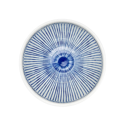 Japanese Udon Bowl 21.5cm Striped Blue