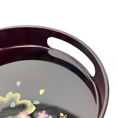 Japanese Lacquer Tray 36.5cm Sakura Tame-nuri