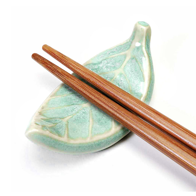 Handcrafted Mint Leaf Chopstick Holder Rest Mino Ware Made In Japan