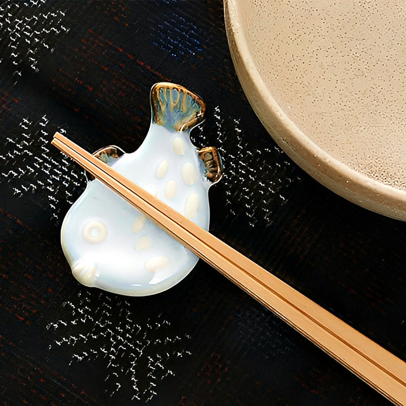 Handcrafted Fugu Unofu Chopstick Holder Rest Mino Ware Made In Japan