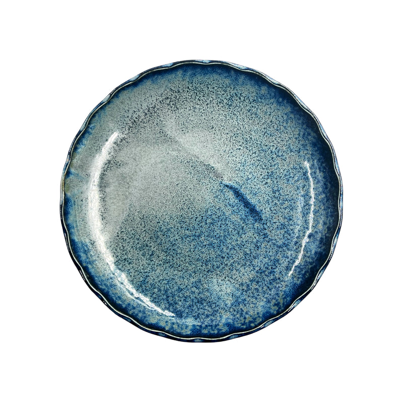 Japanese Ceramic Serving Plate 19cm Blue Glaze