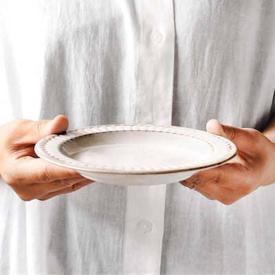 Japanese Ceramic Side Plate 16cm French Cream