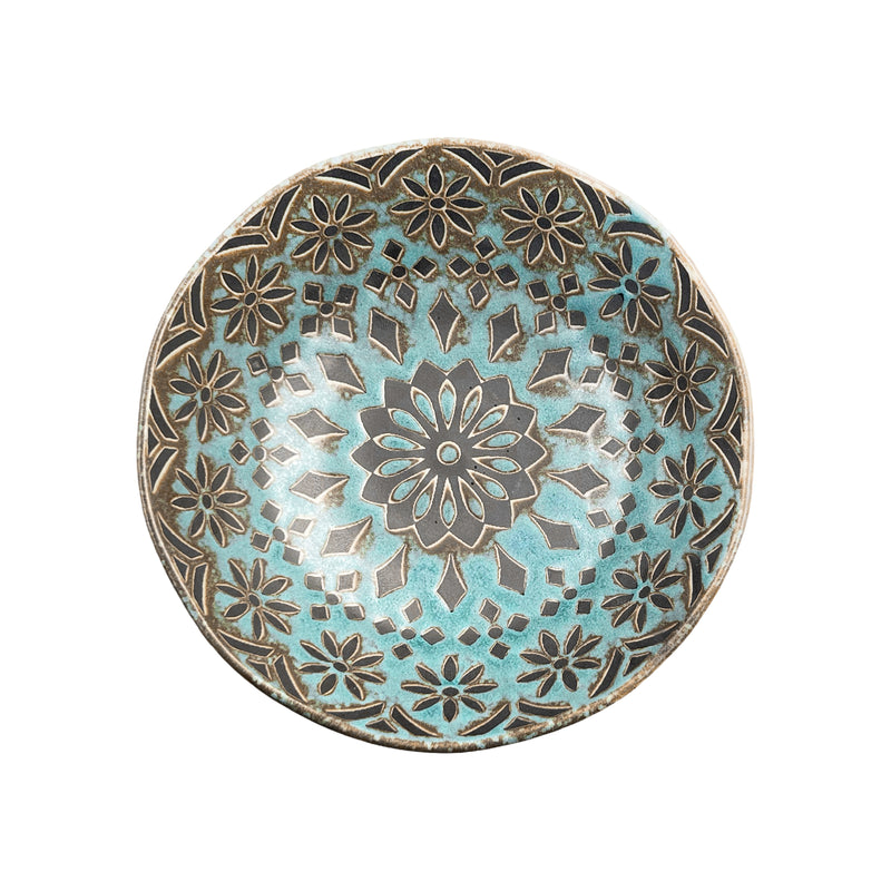 Japanese Serving Bowl 14.5cm Zahra Turquoise Blue