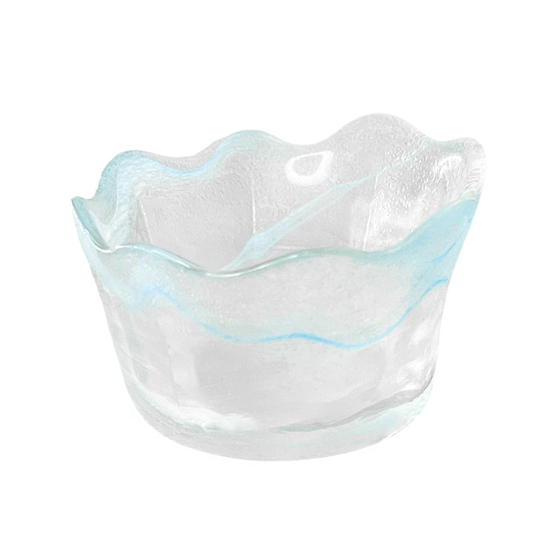 Japanese Glass Dessert Cup Ice Blue 7.5cm Crafted In Japan