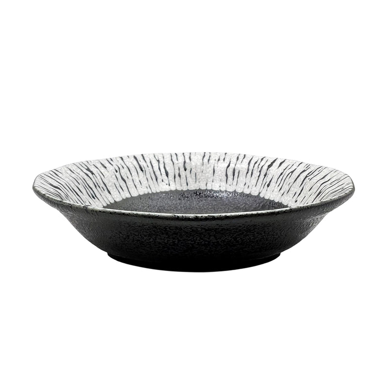 Japanese Mino Ware Serving Bowl 21cm Black Tide