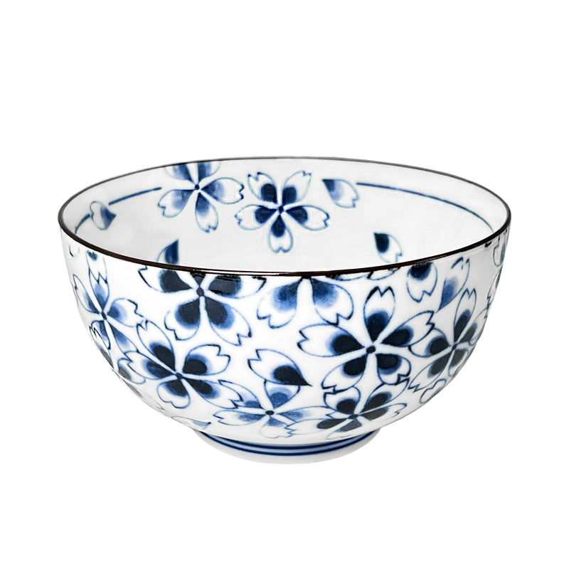 Japanese Ceramic Rice Bowl 13cm Sakura Blue