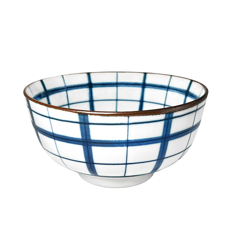 Japanese Ceramic Rice Bowl 14cm Windowpane