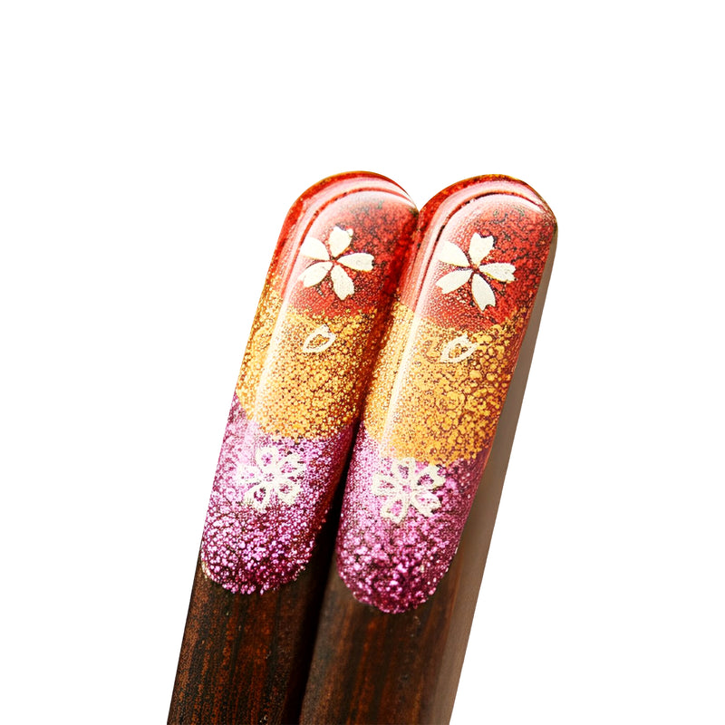 Natural Wood Chopsticks Rainbow Sakura Pink 21cm Made In Japan