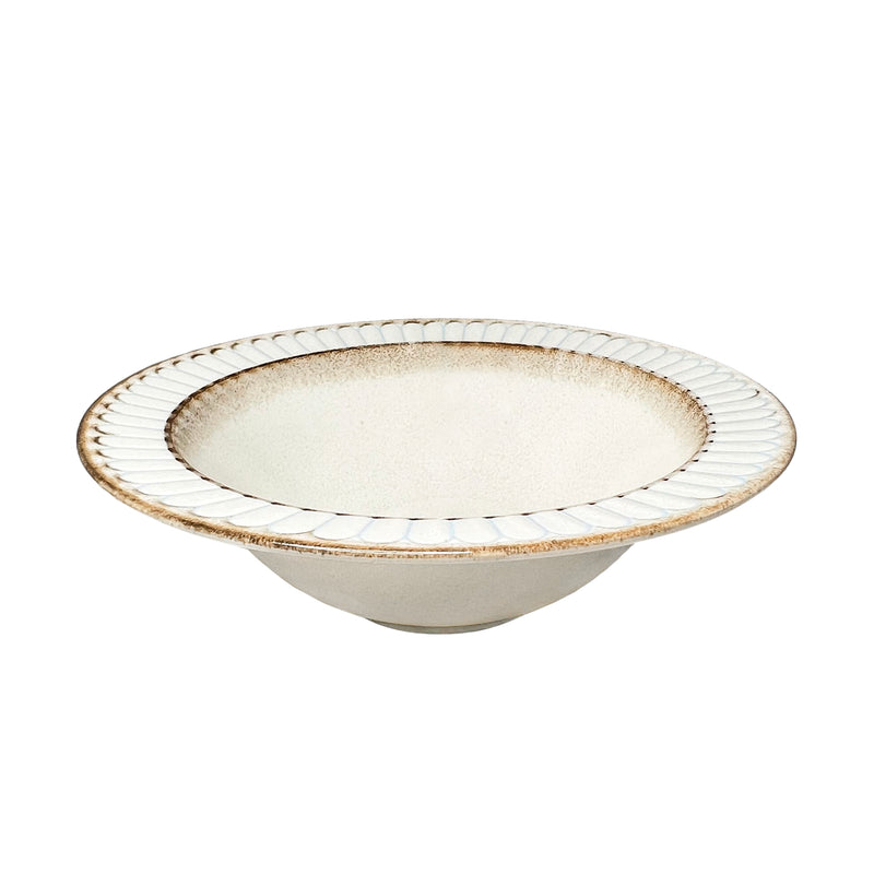 Japanese Ceramic Serving Bowl 17.5cm French Cream