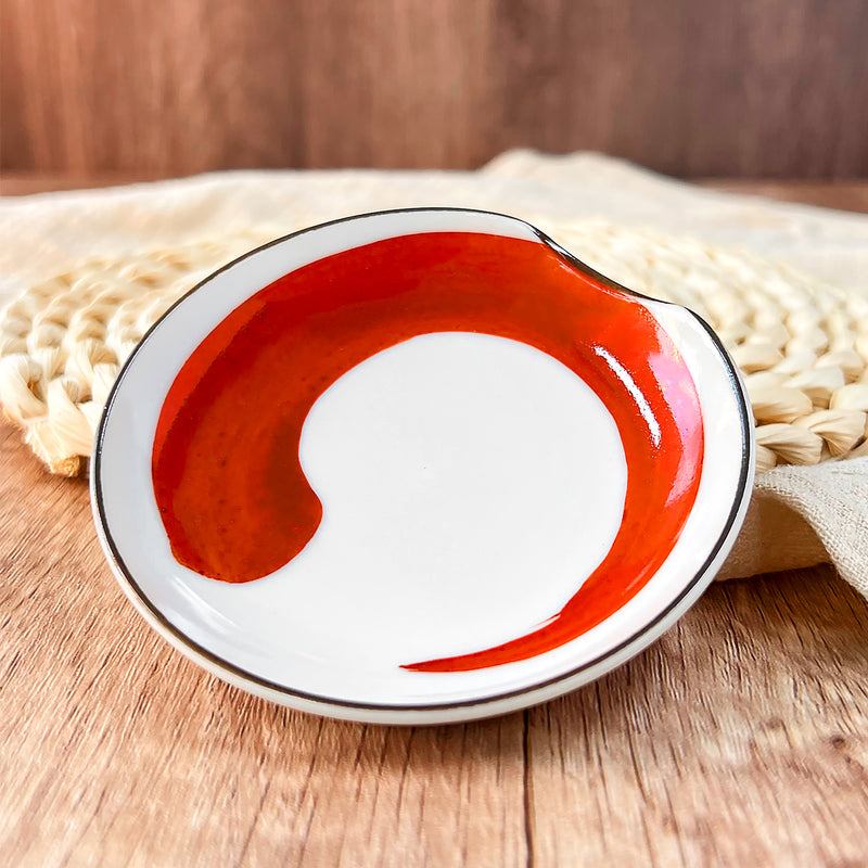 Japanese Sauce Dish Series 9cm Red Brush