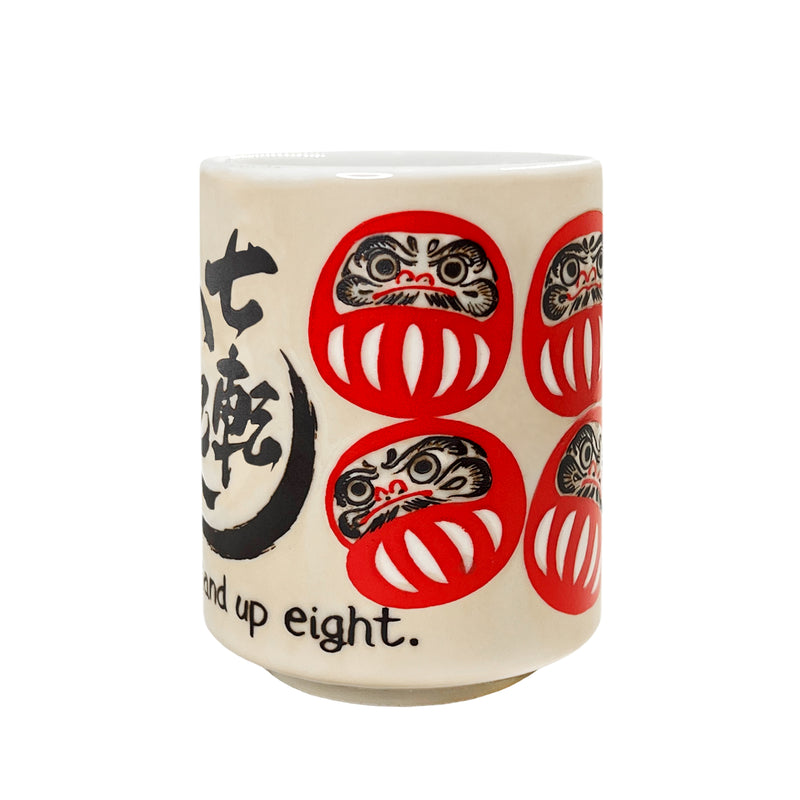 Japanese Ceramic Tea Cup Red Daruma 350ml