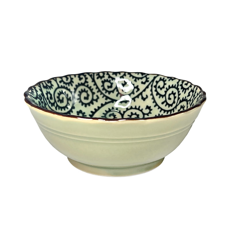 Japanese Ceramic Rice Bowl Antique Vines 12cm