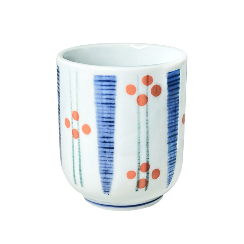 Japanese Tea Cup White Ceramic Plum 250ml