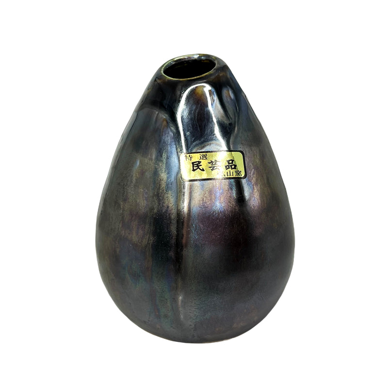 Japanese Mini Tear Drop Vase Black Glaze