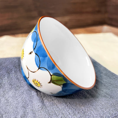 Japanese Ceramic Tea Cup Camellia Blue 300ml