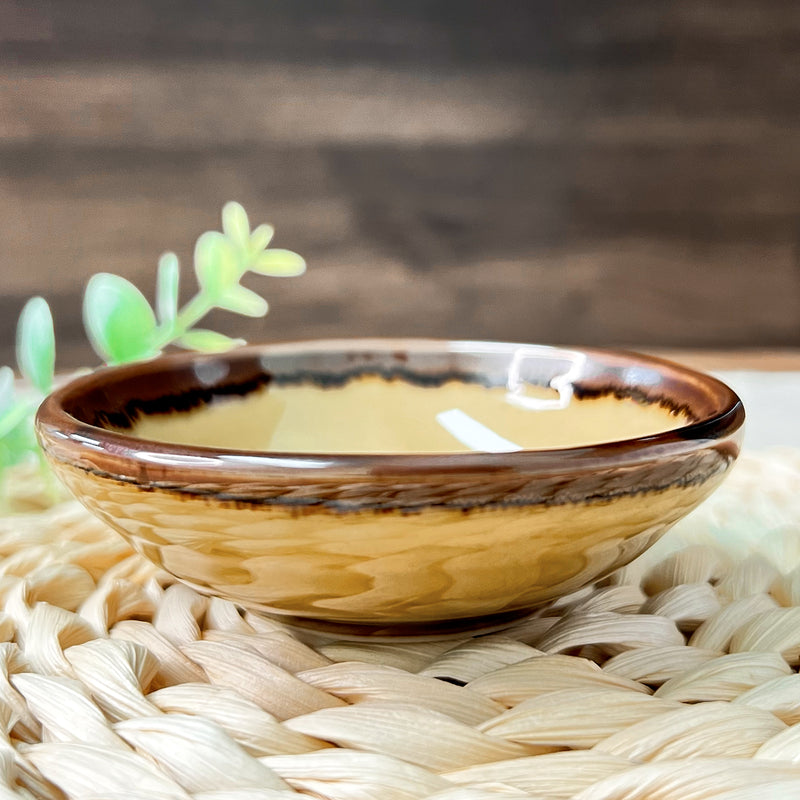 Japanese Sauce Dish 8cm Vintage Chestnut