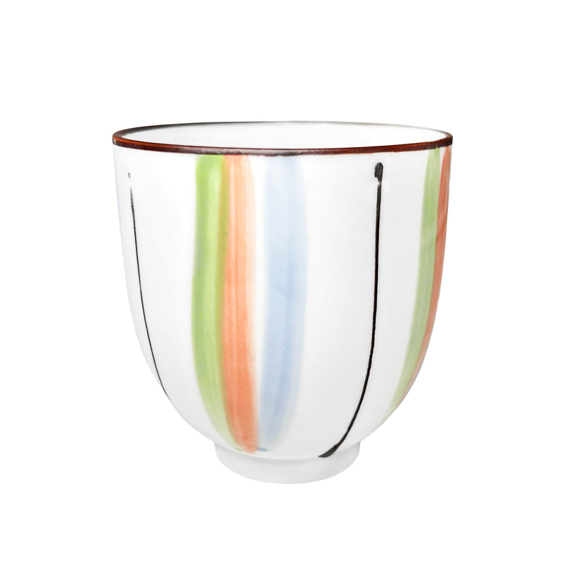 Japanese Ceramic Tea Cup Colorful Stripes 200ml