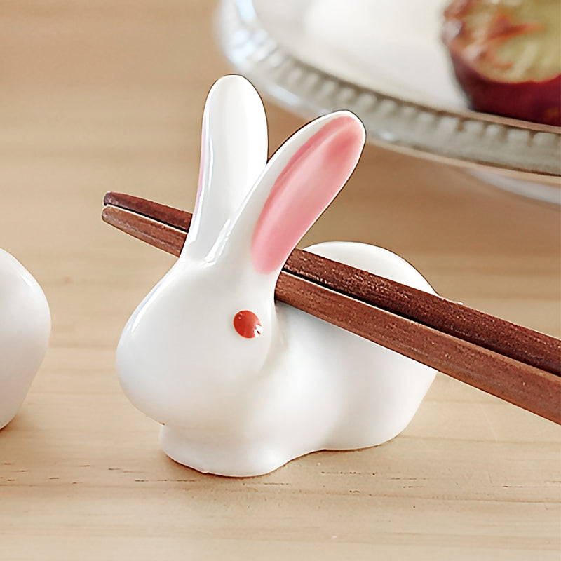 Handcrafted Bunny Chopstick Holder Rest Mino Ware Made In Japan