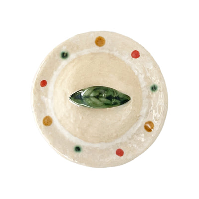 Ceramic Chawanmushi Soup Bowl With Lid Coloured Dots