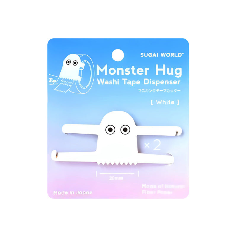 Monster Hug Series Portable Washi Tape Cutter Phone Holder White