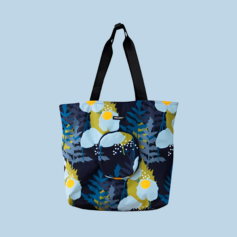 Urban Forest Foldable Tote Bag Meconopsis Blue