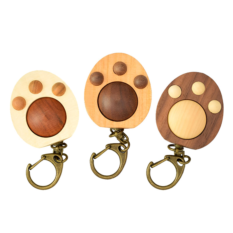 Handmade Natural Wood Keychain Pendant Series Pet Paws