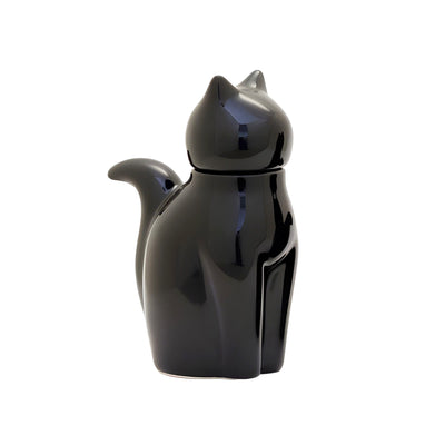 Cat Soy Sauce Bottle Black Ceramic 2 Sizes